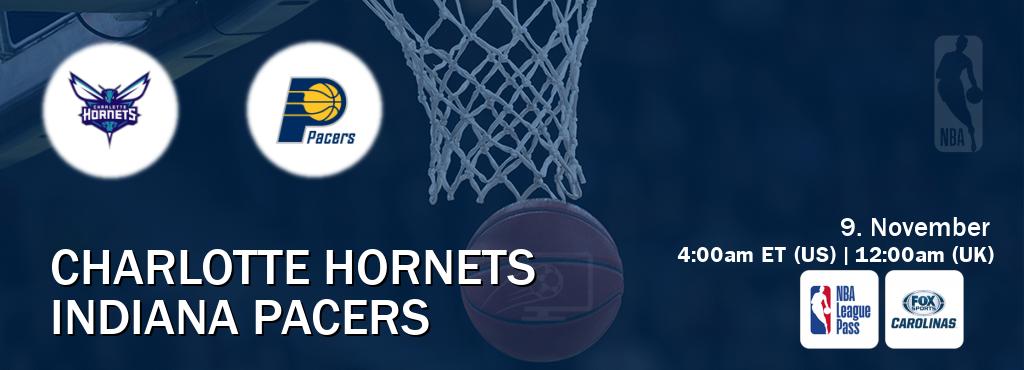 You can watch game live between Charlotte Hornets and Indiana Pacers on NBA League Pass and Bally Sports North Carolina(US).