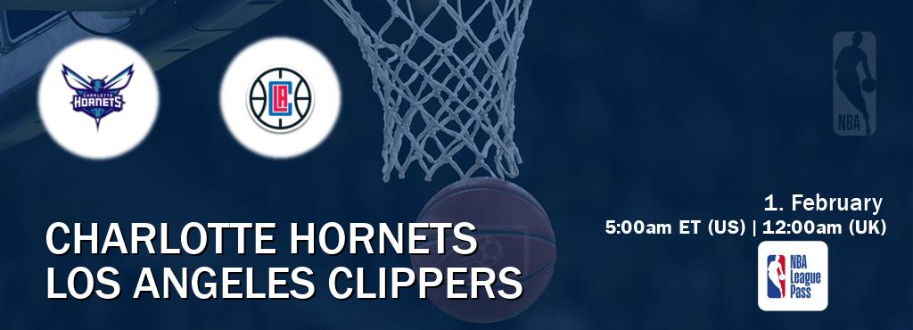 You can watch game live between Charlotte Hornets and Los Angeles Clippers on NBA League Pass.