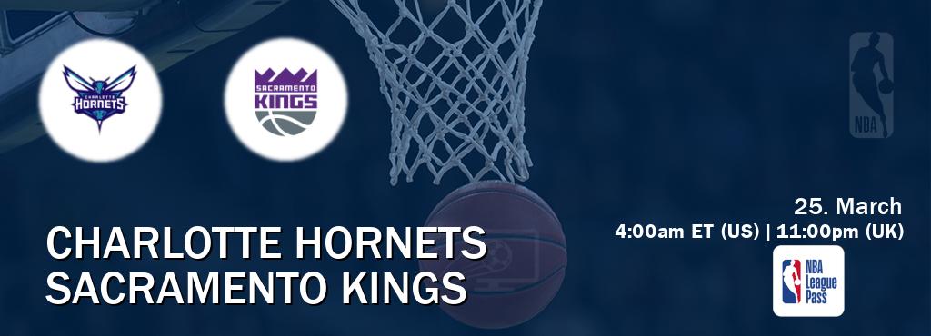 You can watch game live between Charlotte Hornets and Sacramento Kings on NBA League Pass. You can watch game live between Charlotte Hornets and Sacramento Kings on NBA League Pass.