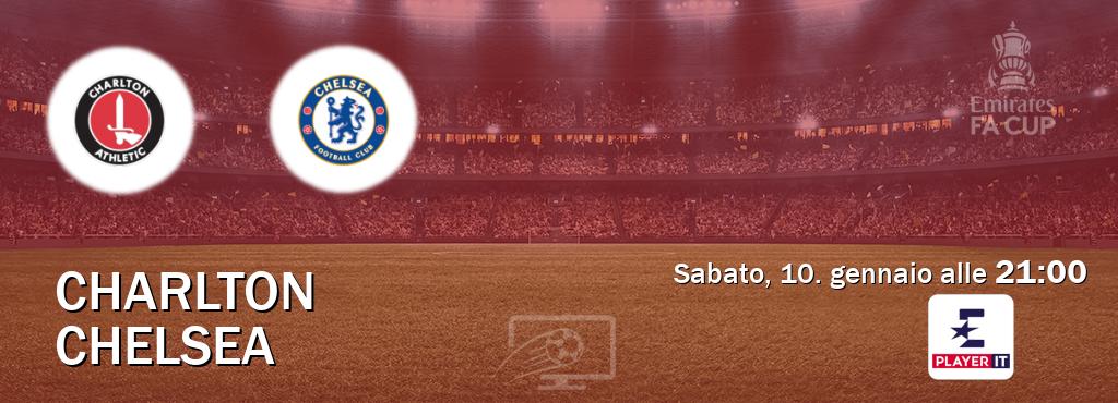 Il match Charlton - Chelsea sarà trasmesso in diretta TV su Eurosport Player IT (ore 21:00) Il match Charlton - Chelsea sarà trasmesso in diretta TV su Eurosport Player IT (ore 21:00)