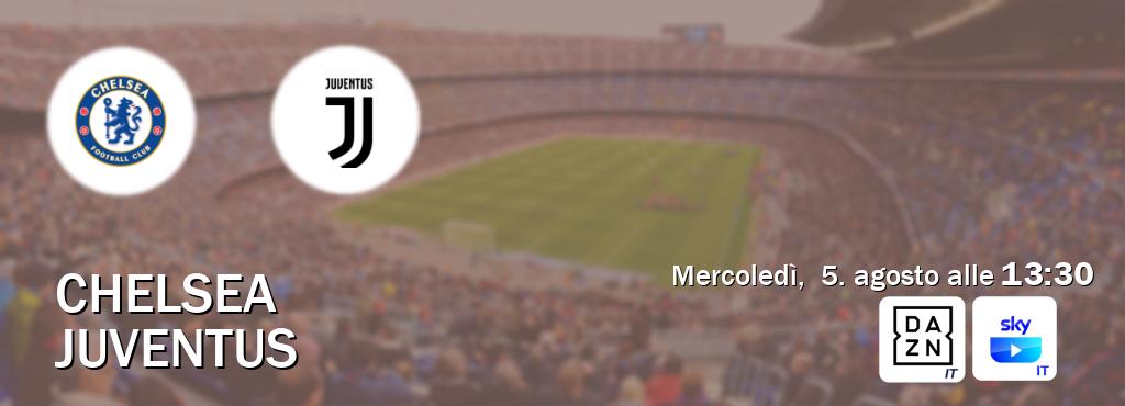 Il match Chelsea - Juventus sarà trasmesso in diretta TV su DAZN Italia e SKY Go Italia (ore 13:30)