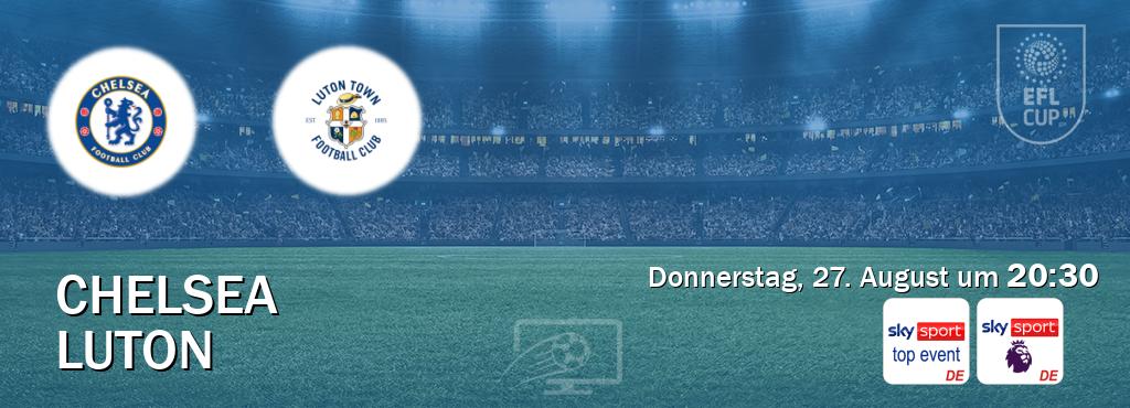 Das Spiel zwischen Chelsea und Luton wird am Donnerstag, 27. August um 20:30, live vom Sky Sport Top Event und Sky Sport Premier League übertragen. Das Spiel zwischen Chelsea und Luton wird am Donnerstag, 27. August um 20:30, live vom Sky Sport Top Event und Sky Sport Premier League übertragen.
