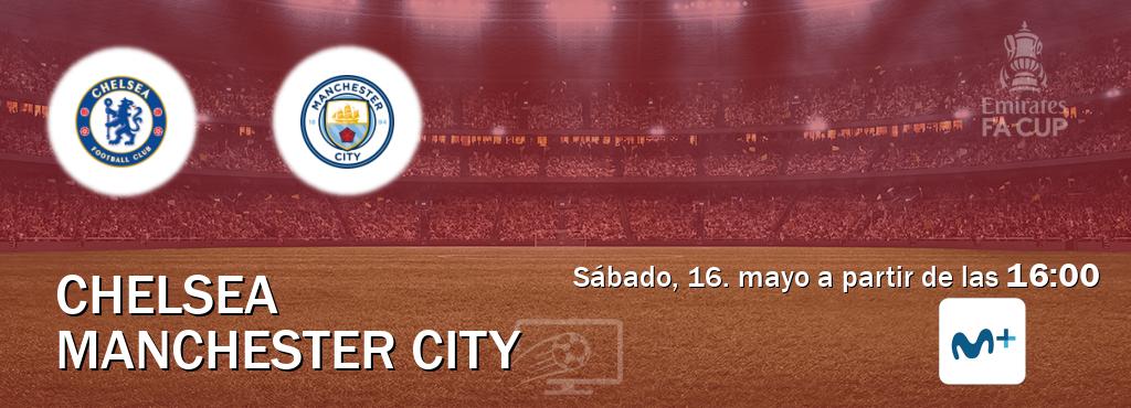 El partido entre Chelsea y Manchester City será retransmitido por Movistar Liga de Campeones (sábado, 16. mayo a partir de las 16:00). El partido entre Chelsea y Manchester City será retransmitido por Movistar Liga de Campeones (sábado, 16. mayo a partir de las 16:00).