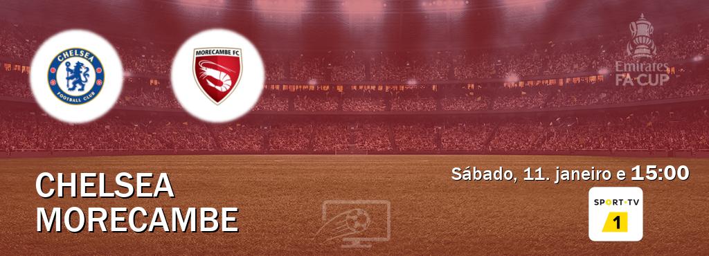 Jogo entre Chelsea e Morecambe tem emissão Sport TV 1 (sábado, 11. janeiro e  15:00).