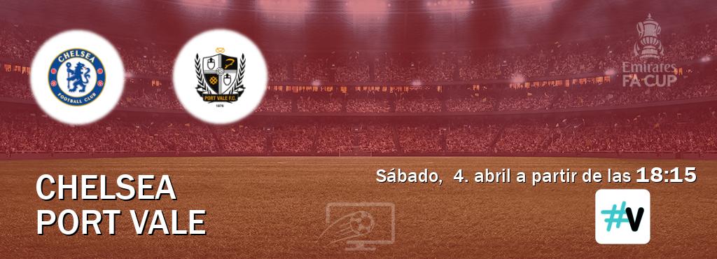 El partido entre Chelsea y Port Vale será retransmitido por M+ Vamos (sábado,  4. abril a partir de las  18:15).