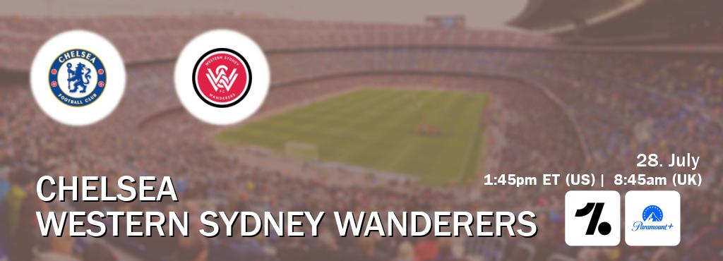 You can watch game live between Chelsea and Western Sydney Wanderers on OneFootball and Paramount+(US).