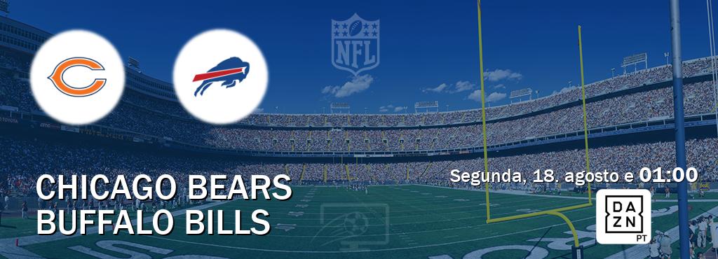Jogo entre Chicago Bears e Buffalo Bills tem emissão DAZN (segunda, 18. agosto e  01:00).