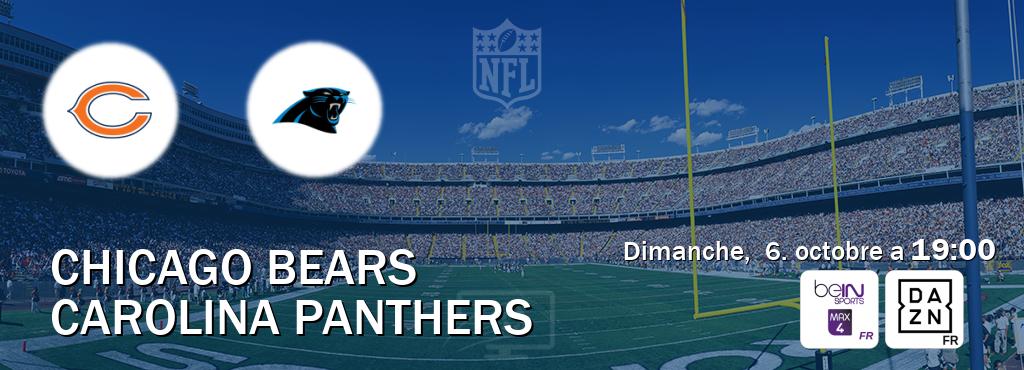 Match entre Chicago Bears et Carolina Panthers en direct à la beIN Sports 4 Max et DAZN (dimanche,  6. octobre a  19:00).