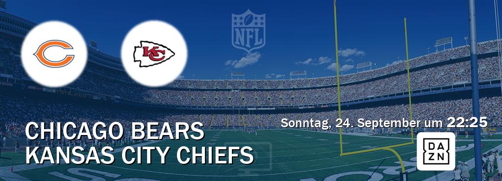 Das Spiel zwischen Chicago Bears und Kansas City Chiefs wird am Sonntag, 24. September um  22:25, live vom DAZN übertragen.
