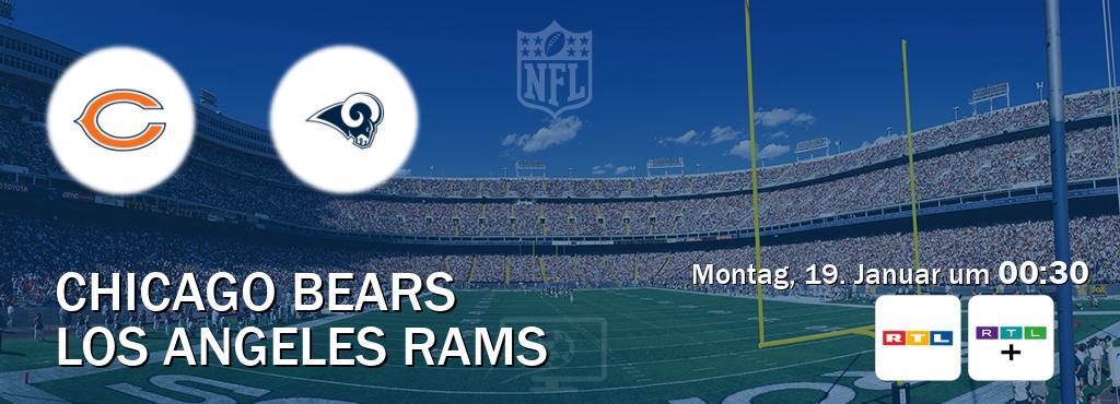 Das Spiel zwischen Chicago Bears und Los Angeles Rams wird am Montag, 19. Januar um  00:30, live vom RTL und RTL+ übertragen.