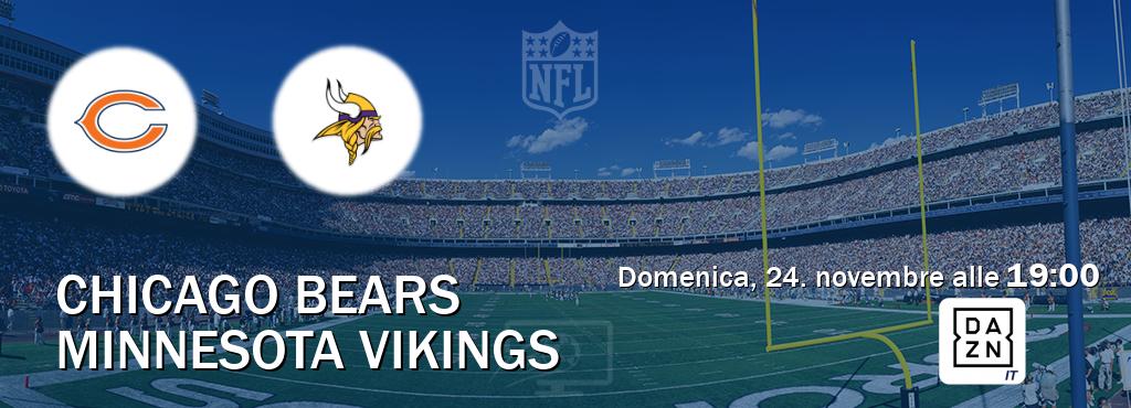 Il match Chicago Bears - Minnesota Vikings sarà trasmesso in diretta TV su DAZN Italia (ore 19:00)