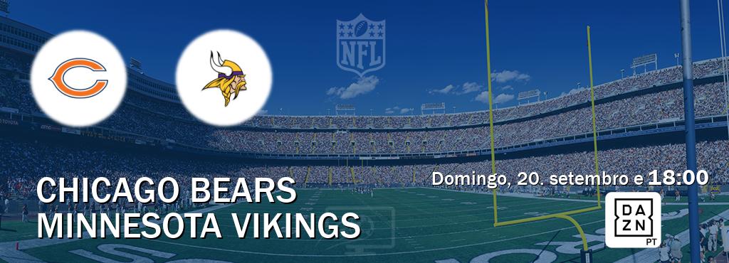 Jogo entre Chicago Bears e Minnesota Vikings tem emissão DAZN (domingo, 20. setembro e  18:00).