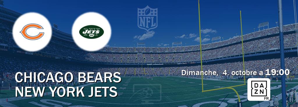 Match entre Chicago Bears et New York Jets en direct à la DAZN (dimanche,  4. octobre a  19:00).