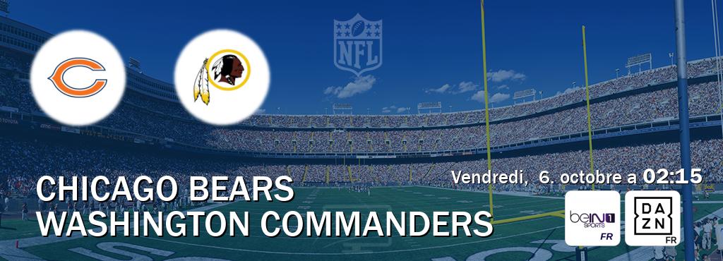 Match entre Chicago Bears et Washington Commanders en direct à la beIN Sports 1 et DAZN (vendredi,  6. octobre a  02:15).