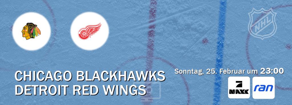 Das Spiel zwischen Chicago Blackhawks und Detroit Red Wings wird am Sonntag, 25. Februar um  23:00, live vom ProSieben MAXX und RAN.de übertragen.