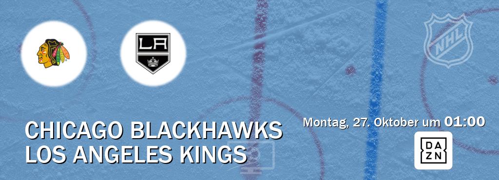 Das Spiel zwischen Chicago Blackhawks und Los Angeles Kings wird am Montag, 27. Oktober um 01:00, live vom DAZN übertragen. Das Spiel zwischen Chicago Blackhawks und Los Angeles Kings wird am Montag, 27. Oktober um 01:00, live vom DAZN übertragen.