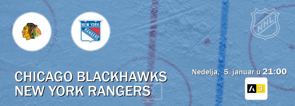 Izravni prijenos utakmice Chicago Blackhawks i New York Rangers pratite uživo na Arena Sport 3 (nedelja,  5. januar u  21:00).