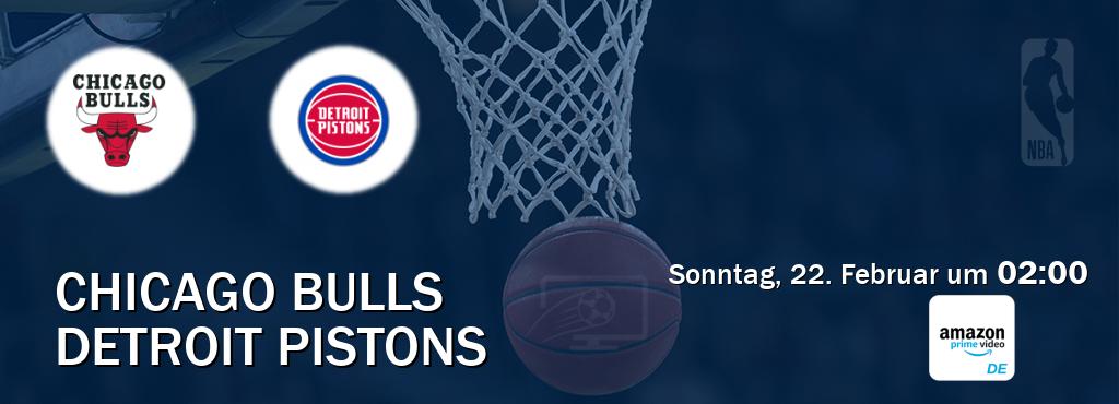 Das Spiel zwischen Chicago Bulls und Detroit Pistons wird am Sonntag, 22. Februar um  02:00, live vom Amazon Prime DE übertragen.