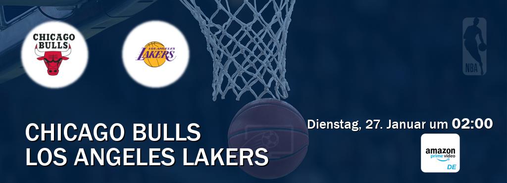 Das Spiel zwischen Chicago Bulls und Los Angeles Lakers wird am Dienstag, 27. Januar um  02:00, live vom Amazon Prime DE übertragen.