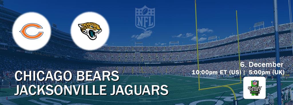 You can watch game live between Chicago Bears and Jacksonville Jaguars on NFL Sunday Ticket(US).