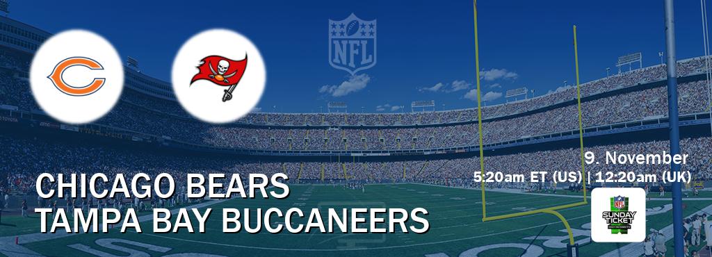 You can watch game live between Chicago Bears and Tampa Bay Buccaneers on NFL Sunday Ticket(US).