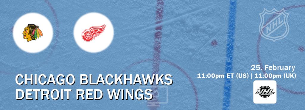 You can watch game live between Chicago Blackhawks and Detroit Red Wings on NHL Network(US).