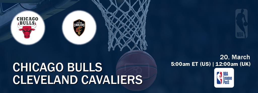 You can watch game live between Chicago Bulls and Cleveland Cavaliers on NBA League Pass.