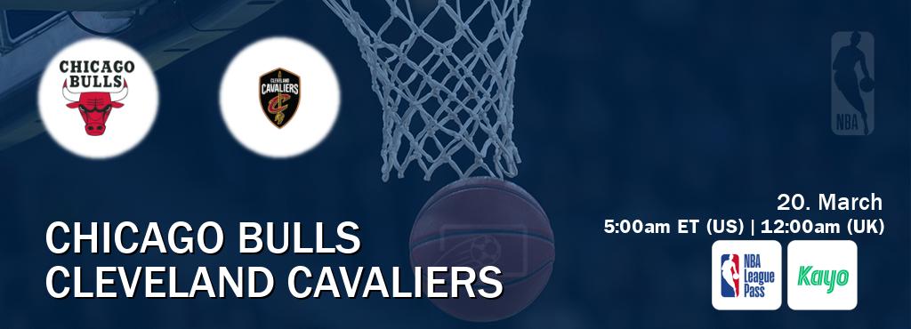 You can watch game live between Chicago Bulls and Cleveland Cavaliers on NBA League Pass and Kayo Sports(AU). You can watch game live between Chicago Bulls and Cleveland Cavaliers on NBA League Pass and Kayo Sports(AU).