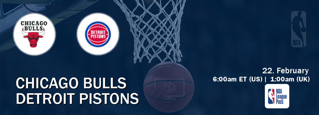 You can watch game live between Chicago Bulls and Detroit Pistons on NBA League Pass.