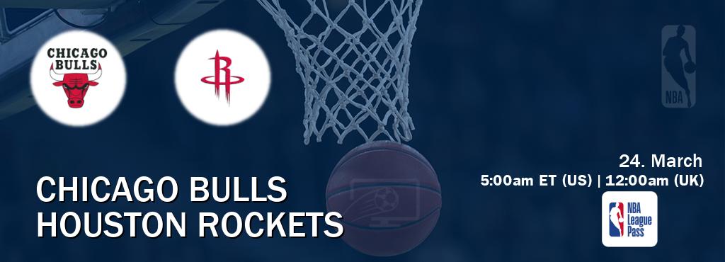 You can watch game live between Chicago Bulls and Houston Rockets on NBA League Pass.