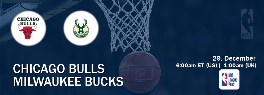 You can watch game live between Chicago Bulls and Milwaukee Bucks on NBA League Pass.