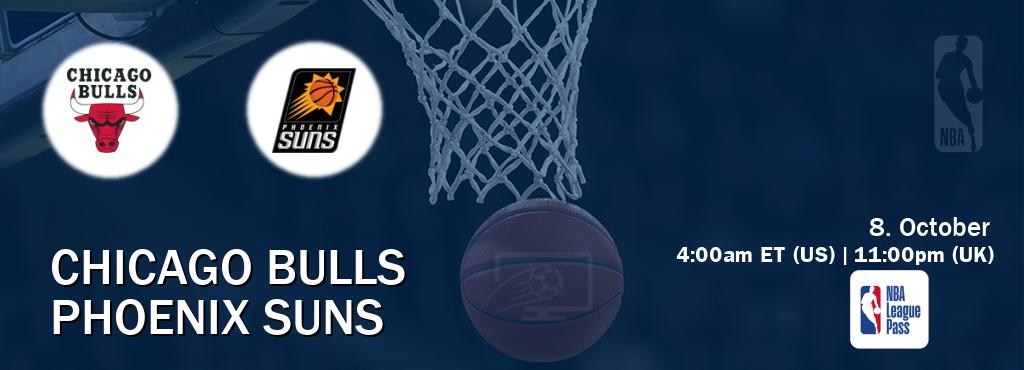 You can watch game live between Chicago Bulls and Phoenix Suns on NBA League Pass. You can watch game live between Chicago Bulls and Phoenix Suns on NBA League Pass.