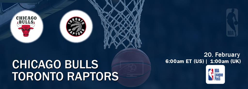 You can watch game live between Chicago Bulls and Toronto Raptors on NBA League Pass.