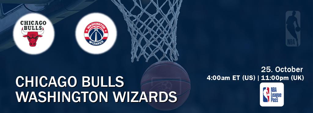 You can watch game live between Chicago Bulls and Washington Wizards on NBA League Pass.