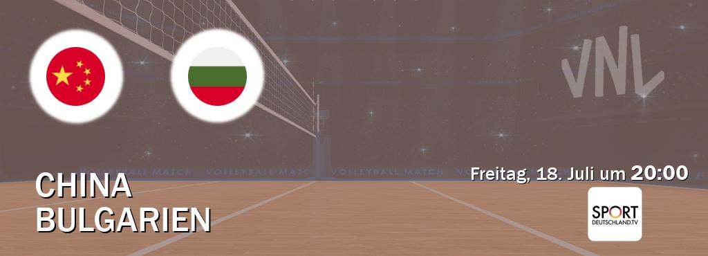 Das Spiel zwischen China und Bulgarien wird am Freitag, 18. Juli um  20:00, live vom Sportdeutschland.TV übertragen.