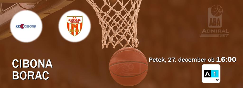 Prenos tekme med Cibona in Borac v živo na Arena Sport 1 (petek, 27. december ob  16:00 uri).