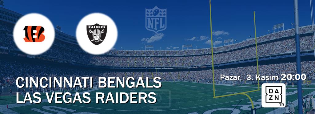 Karşılaşma Cincinnati Bengals - Las Vegas Raiders DAZN'den canlı yayınlanacak (Pazar,  3. Kasım  20:00).