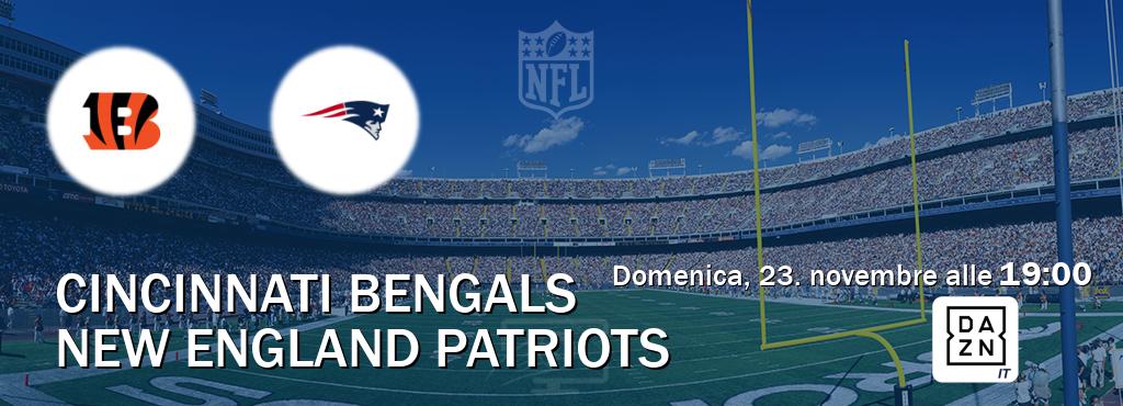 Il match Cincinnati Bengals - New England Patriots sarà trasmesso in diretta TV su DAZN Italia (ore 19:00)