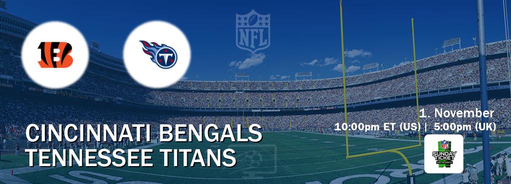 You can watch game live between Cincinnati Bengals and Tennessee Titans on NFL Sunday Ticket(US). You can watch game live between Cincinnati Bengals and Tennessee Titans on NFL Sunday Ticket(US).