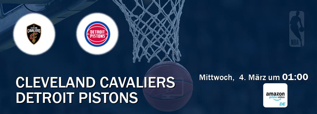 Das Spiel zwischen Cleveland Cavaliers und Detroit Pistons wird am Mittwoch, 4. März um 01:00, live vom Amazon Prime DE übertragen. Das Spiel zwischen Cleveland Cavaliers und Detroit Pistons wird am Mittwoch, 4. März um 01:00, live vom Amazon Prime DE übertragen.