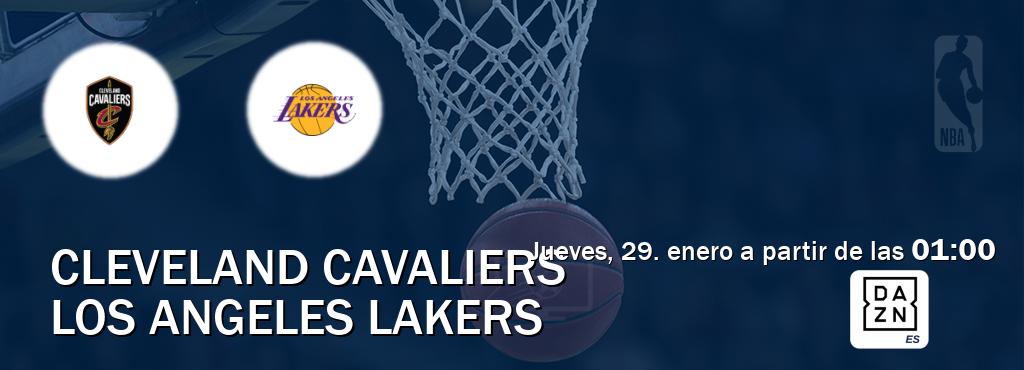 El partido entre Cleveland Cavaliers y Los Angeles Lakers será retransmitido por DAZN España (jueves, 29. enero a partir de las  01:00).