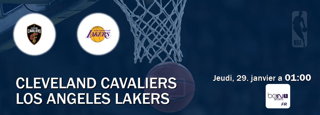 Match entre Cleveland Cavaliers et Los Angeles Lakers en direct à la beIN Sports 1 (jeudi, 29. janvier a  01:00).