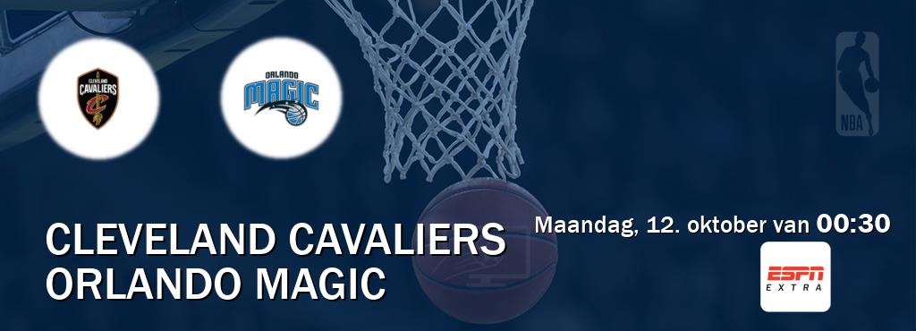 Wedstrijd tussen Cleveland Cavaliers en Orlando Magic live op tv bij ESPN Extra (maandag, 12. oktober van 00:30). Wedstrijd tussen Cleveland Cavaliers en Orlando Magic live op tv bij ESPN Extra (maandag, 12. oktober van 00:30).