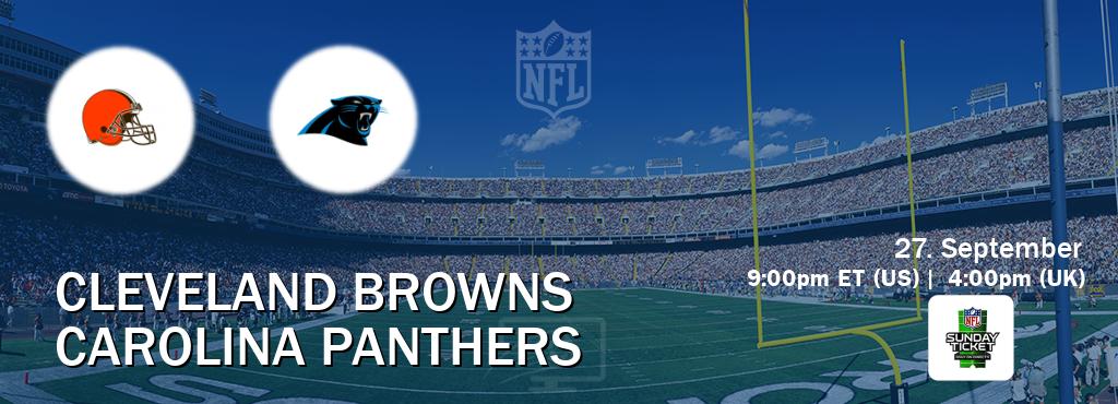 You can watch game live between Cleveland Browns and Carolina Panthers on NFL Sunday Ticket(US).