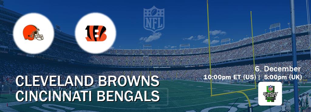 You can watch game live between Cleveland Browns and Cincinnati Bengals on NFL Sunday Ticket(US).