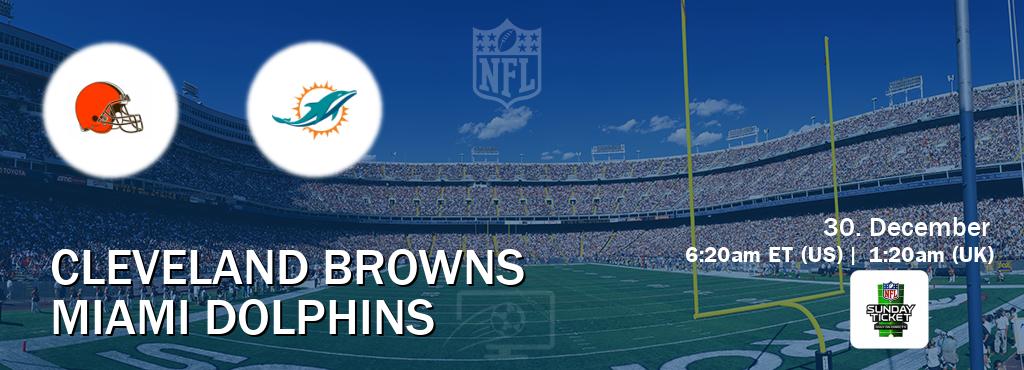 You can watch game live between Cleveland Browns and Miami Dolphins on NFL Sunday Ticket(US).