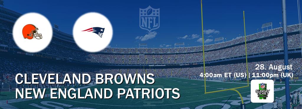 You can watch game live between Cleveland Browns and New England Patriots on NFL Sunday Ticket(US).