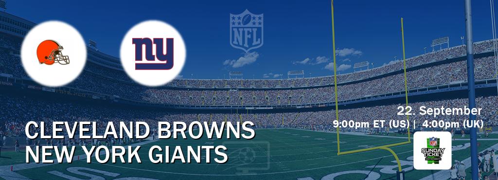 You can watch game live between Cleveland Browns and New York Giants on NFL Sunday Ticket(US).
