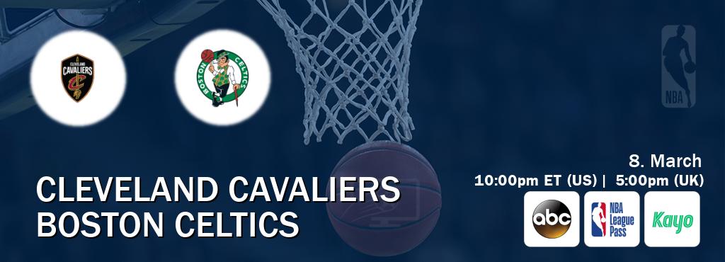 You can watch game live between Cleveland Cavaliers and Boston Celtics on ABC(US), NBA League Pass, Kayo Sports(AU).