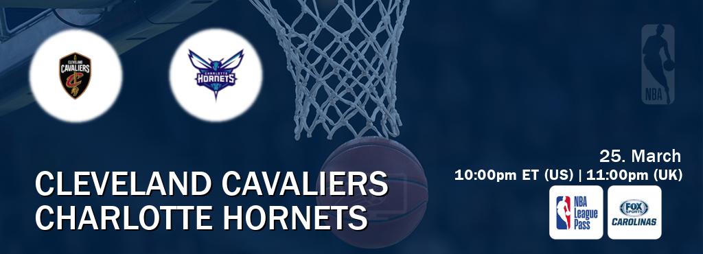 You can watch game live between Cleveland Cavaliers and Charlotte Hornets on NBA League Pass and Bally Sports North Carolina(US).